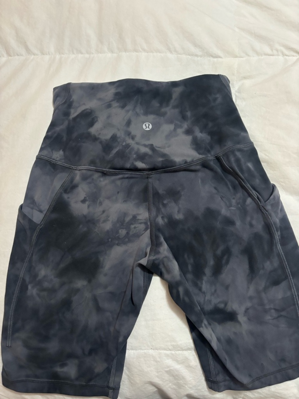 lululemon athletica Black Tie-Dye High-Rise Bike Shorts